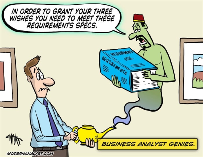 Humor - Cartoon: Business Analyst Genie